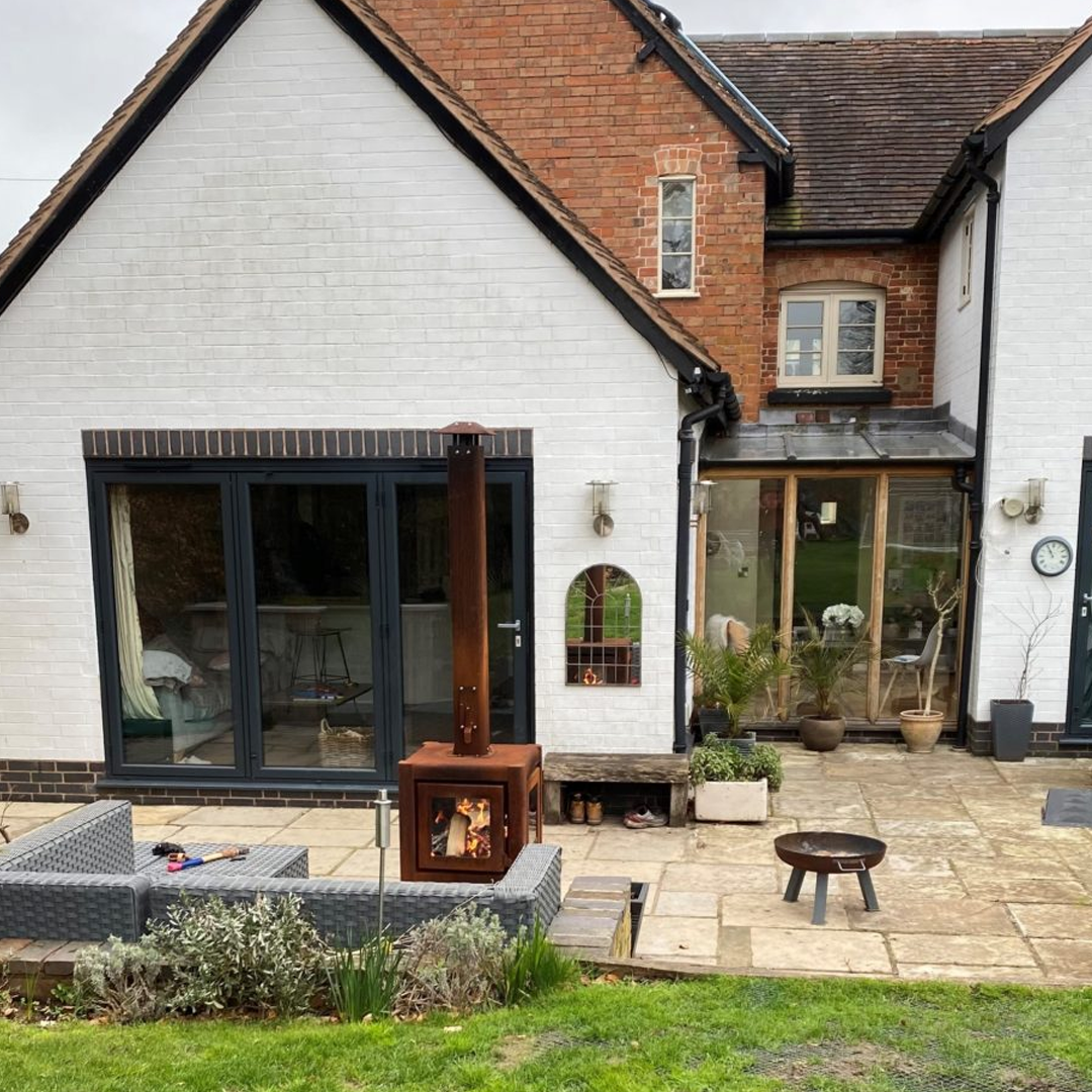 L'Bode Cube Corten Edition Wood Burner