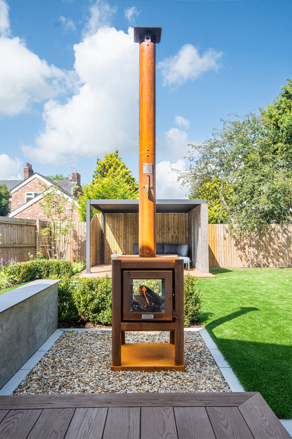 L'Bode Cube Corten Edition Wood Burner