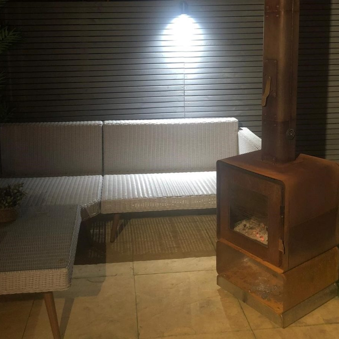 A post fire evening with the L'Bode Urban Corten Edition Wood Burner